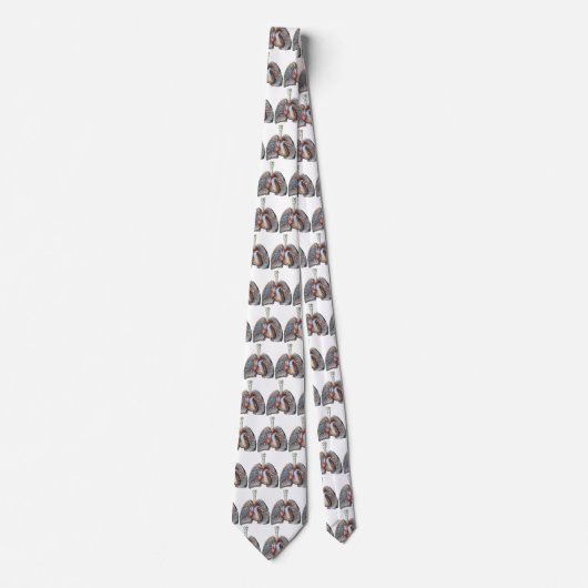 humane anatomie longen hartorganen bloed stropdas (Voorkant)