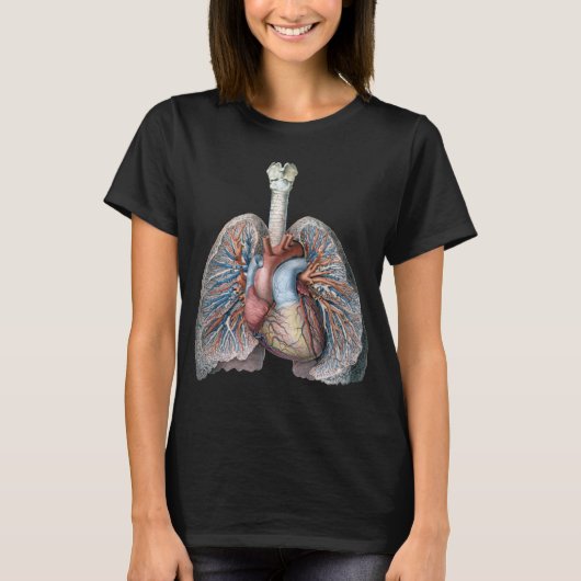  humane anatomie longen hartorganen bloed t-shirt (Voorkant)