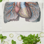  humane anatomie longen hartorganen bloed theedoek (Gevouwen)