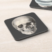 humane anatomische schedel, Halloween Skeleton Bier Onderzetter (Linkerzijde)