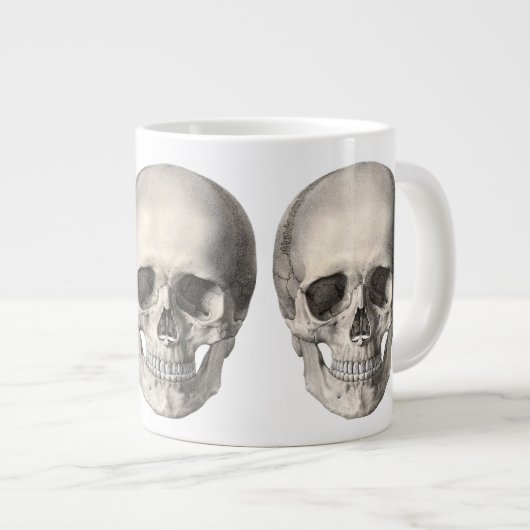 humane anatomische schedel, Halloween Skeleton Grote Koffiekop (Voorkant rechts)