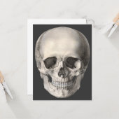  humane anatomische schedel, Halloween Skeleton Kaart (Voorkant / Achterkant in situ)