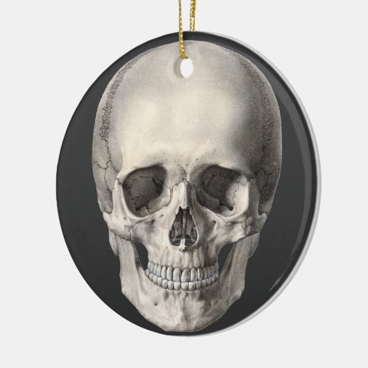  humane anatomische schedel, Halloween Skeleton Keramisch Ornament (Links)