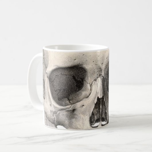  humane anatomische schedel, Halloween Skeleton Koffiemok (Voorkant links)