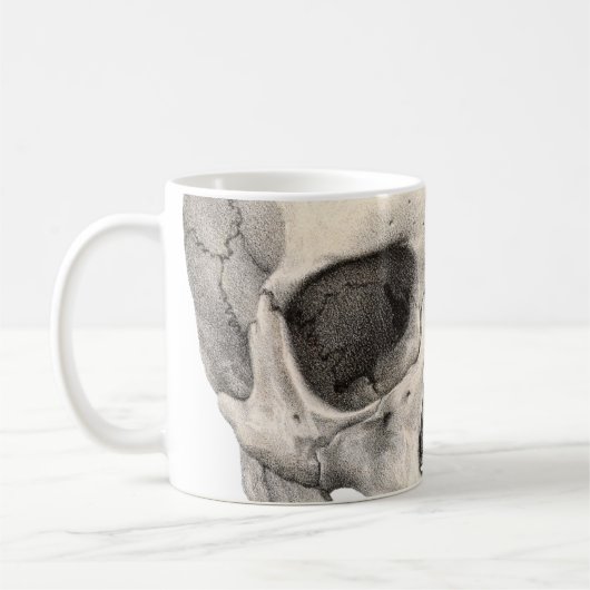 humane anatomische schedel, Halloween Skeleton Koffiemok (Links)