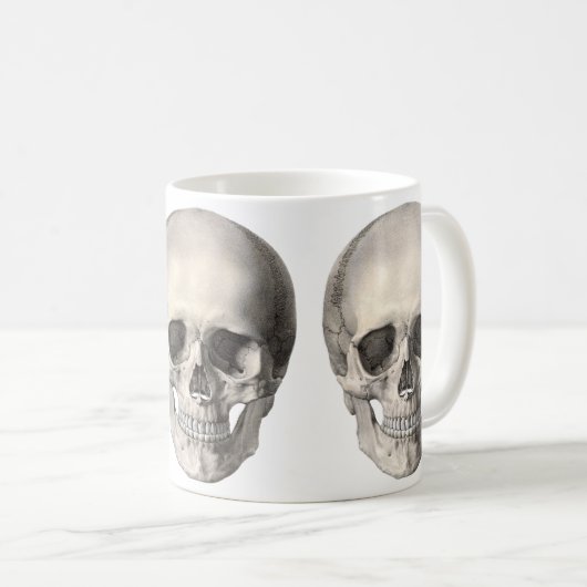  humane anatomische schedel, Halloween Skeleton Koffiemok (Voorkant rechts)