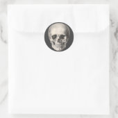 humane anatomische schedel, Halloween Skeleton Ronde Sticker (Tas)
