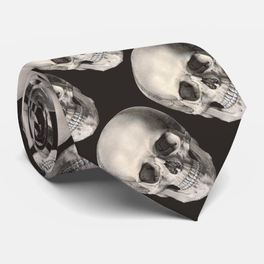  humane anatomische schedel, Halloween Skeleton Stropdas (Opgerold)