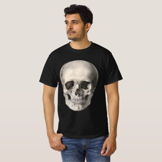 humane anatomische schedel, Halloween Skeleton T-shirt (Voorkant volledig)
