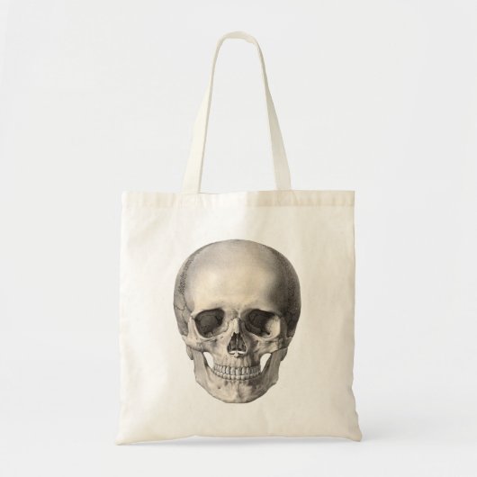 humane anatomische schedel, Halloween Skeleton Tote Bag (Voorkant)