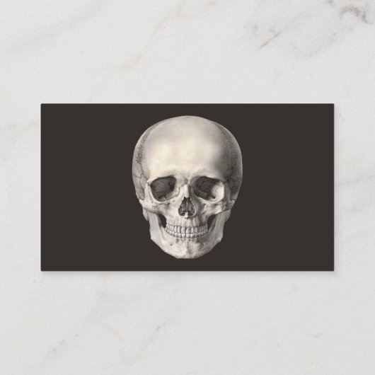  humane anatomische schedel, Halloween Skeleton Visitekaartje (Achterkant)
