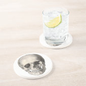 humane anatomische schedel, Halloween Skeleton Zandsteen Onderzetter (Zijkant)