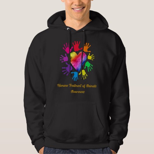 Humane behandeling van dieren Bewustzijn handen Hoodie (Voorkant)