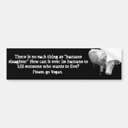 Humane slachtmythe bumpersticker (Voorkant)