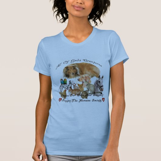 Humane Society All God's creures Animal Support T-shirt (Voorkant)