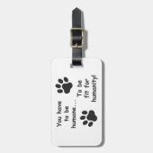 Humane voor menselijkheid bagagelabel (Voorkant verticaal)