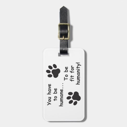 Humane voor menselijkheid bagagelabel (Voorkant verticaal)