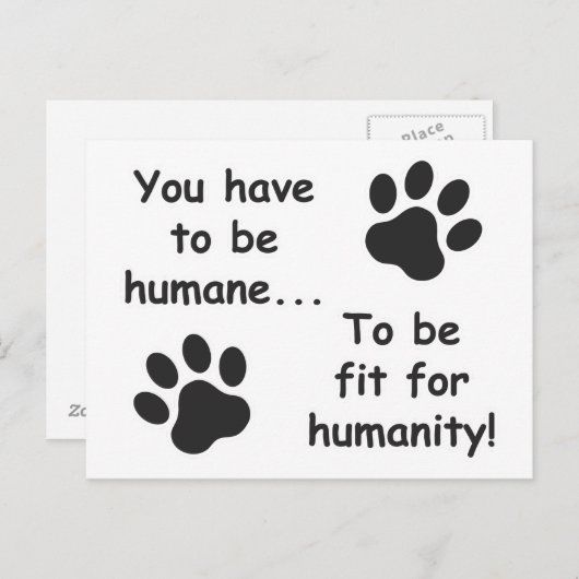 Humane voor menselijkheid briefkaart (Voorkant / Achterkant)