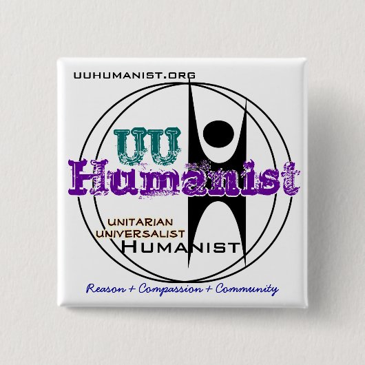 Humanist van de Unitaire Universalist (UU) Vierkante Button 5,1 Cm (Voorkant)