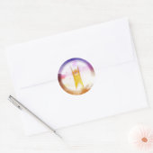 Humanistisch symbool ronde sticker (Envelop)