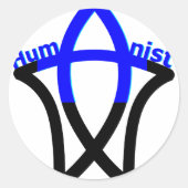Humanistisch symbool ronde sticker (Voorkant)