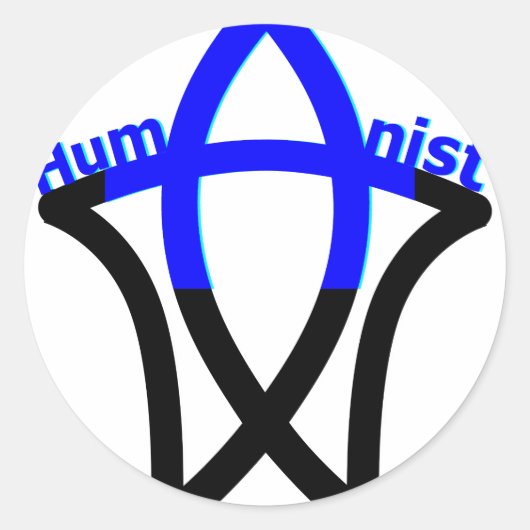 Humanistisch symbool ronde sticker (Voorkant)