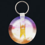 Humanistisch symbool sleutelhanger<br><div class="desc">Kleurrijke achtergrond met "Happy Human"-symbool</div>