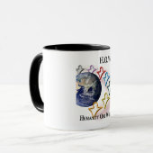 Humanitaire Mok van één werelderfgoedkoffie (Voorkant links)