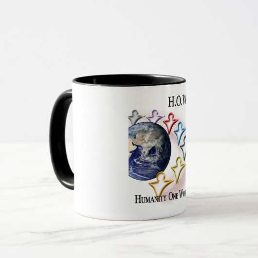 Humanitaire Mok van één werelderfgoedkoffie (Voorkant links)