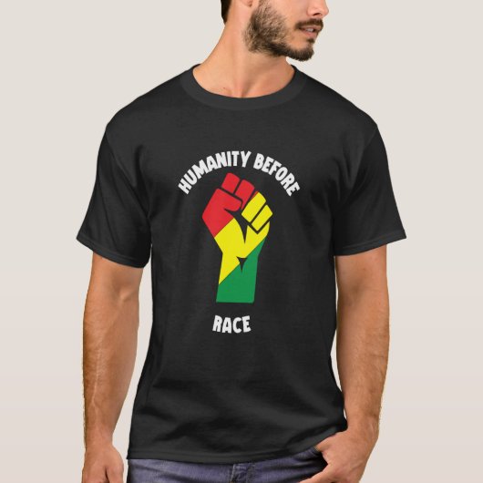 Humanity Fist Equality Black History Month Black P T-shirt (Voorkant)