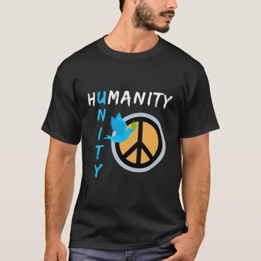 Humanity Unity Vredesbord Ontwerp T-shirt (Voorkant)