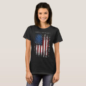 Humanity Vs. Insanity Distressed American Patrioti T-shirt (Voorkant volledig)