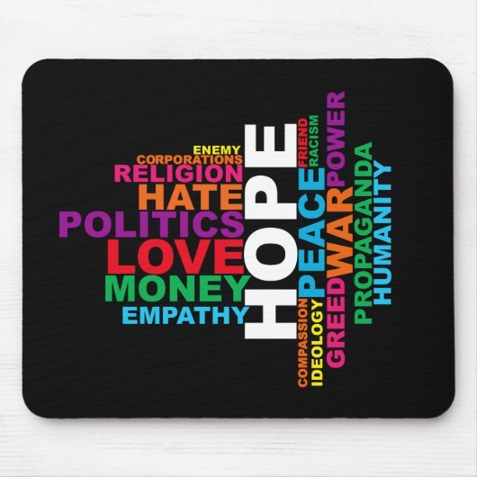 Humanity Word Cloud Muismat (Voorkant)