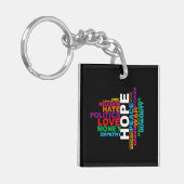 Humanity Word Cloud Sleutelhanger (Voorkant Links)