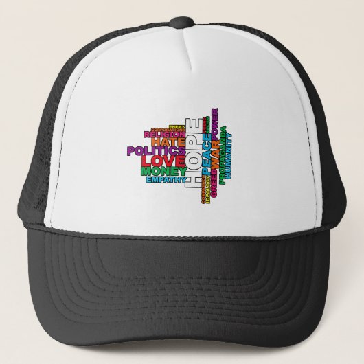 Humanity Word Cloud Trucker Pet (Voorkant)
