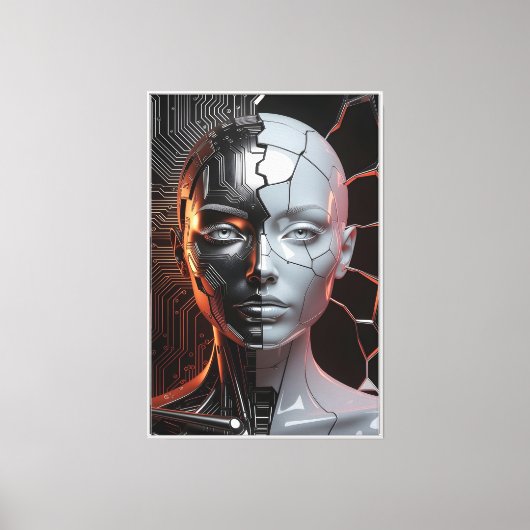 Humanoid Artificial Intelligence Canvas Afdruk (Voorkant)