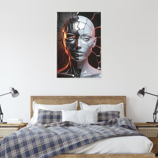 Humanoid Artificial Intelligence Canvas Afdruk (Insitu (Slaapkamer))