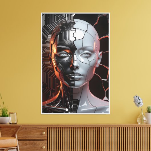Humanoid Artificial Intelligence Canvas Afdruk (Insitu (Woonkamer))