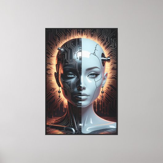 Humanoid Artificial Intelligence Canvas Afdruk (Voorkant)