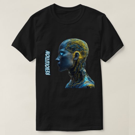Humanoid Robot Face Artificial Intelligence Tech T-shirt (Design voorkant)