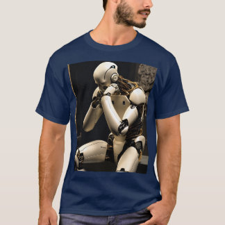 humanoïde robot in de exacte positie t-shirt