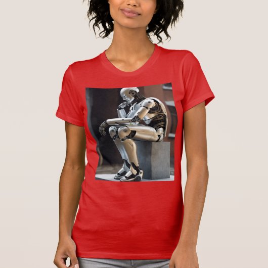 humanoïde robot in de exacte positie t-shirt (Voorkant)