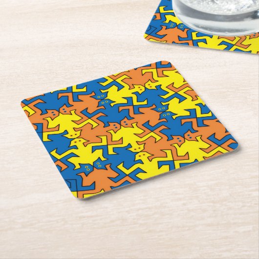 Humanoïde slangen kartonnen onderzetters (Schuin)