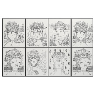 Humanoïden in Headressen  Stof