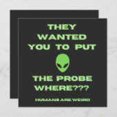 Humans Weird Alien Probe Green Jumper Pullover (Voorkant / Achterkant)