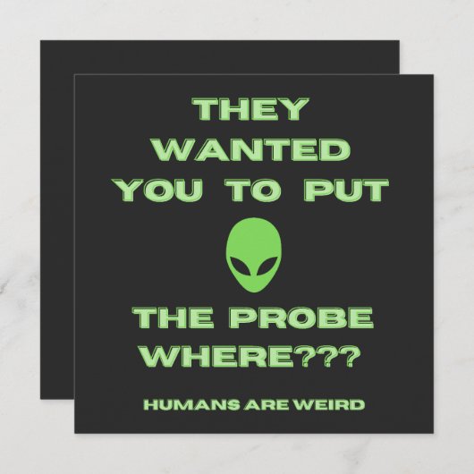 Humans Weird Alien Probe Green Jumper Pullover (Voorkant / Achterkant)
