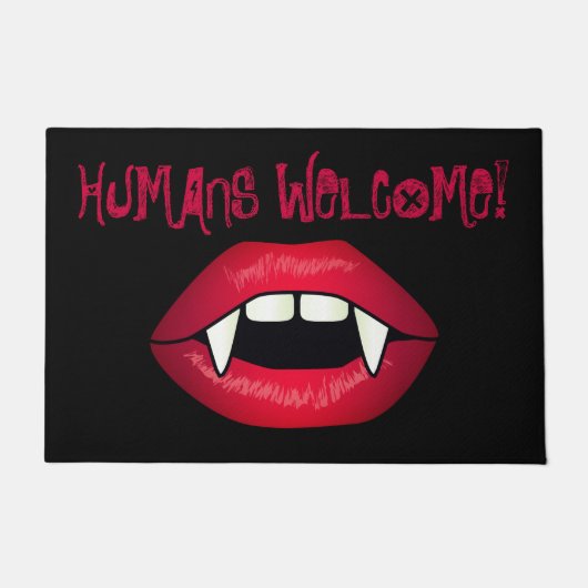 Humans Welkom Vampire Lips Halloween Horror Show Deurmat (Voorkant)