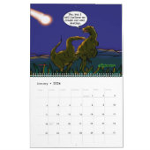 Humasaurus dinosaurus parodie moderne mens Cartoon Kalender (Jan 2026)