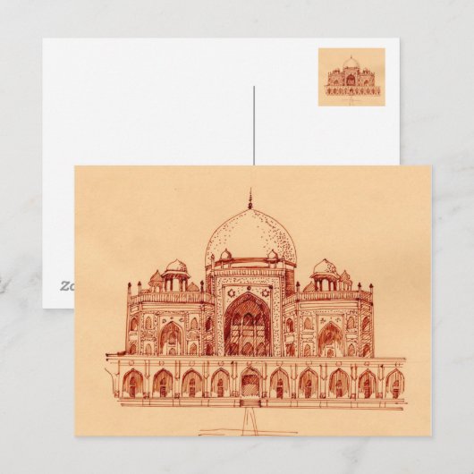 Humayun's tomb briefkaart (Voorkant / Achterkant)