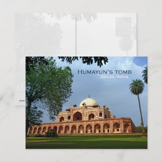 Humayun's tomb in Delhi, India Briefkaart (Voorkant / Achterkant)